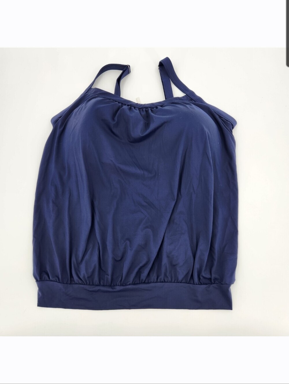 Lands End Tankini Top Swim Womens Size 18DDD Navy Blue Molded Cups Adjustable